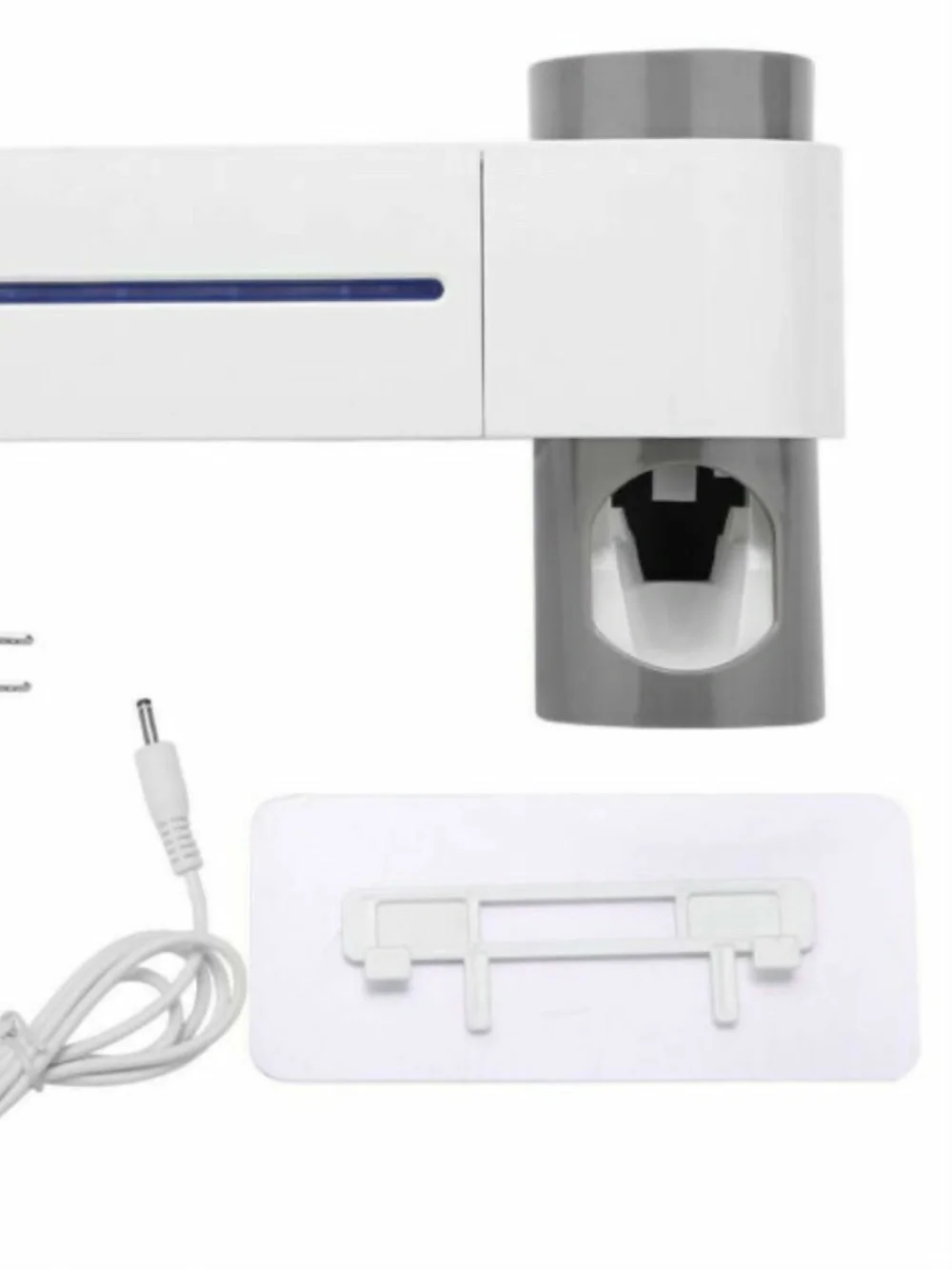 Brand New!!! 3 in 1 Toothbrush Holder UV Light Cleaner Wall Toothpaste Dispenser